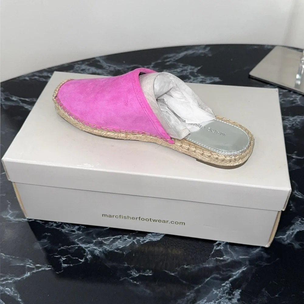 Marc Fisher Suede Espadrille Mules Gift Medium Pink Size 6 NEW - Picture 5 of 6